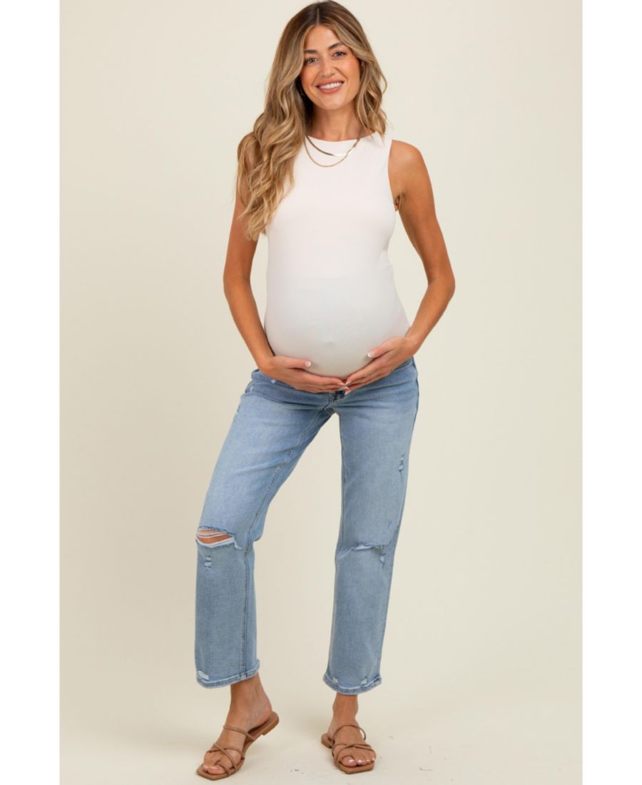 Джинсы для беременных светло-голубого цвета с потертостями, открытыми коленями и щиколотками, прямого кроя Pinkblush, Light blue
Джинсы для беременных светло-голубого цвета с потертостями, открытыми коленями и щиколотками, прямого кроя Pinkblush, Light blue