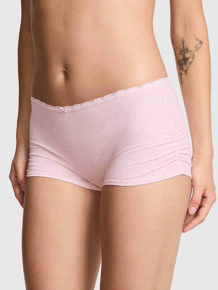Хлопковые трусики-шорты для общежития Pink, heather lace trim pink petal heather with pink frosting lace
Хлопковые трусики-шорты для общежития Pink, heather lace trim pink petal heather with pink frosting lace