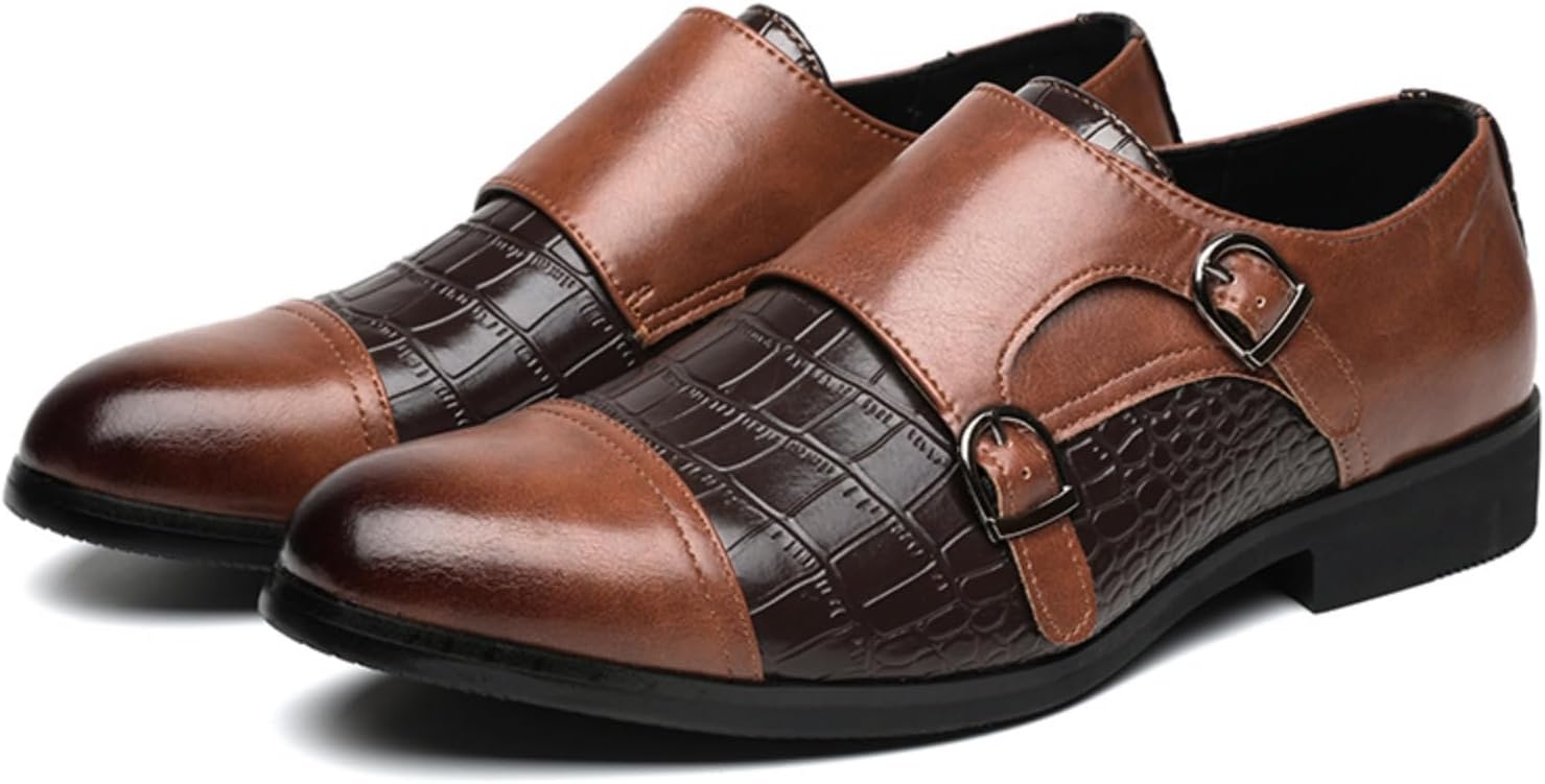 Мужские классические туфли с двойным ремешком-монком, кожаные лоферы с текстурой под крокодила и металлической пряжкой, для бизнеса, формальной и повседневной носки Lshwcift, коричневый
Мужские классические туфли с двойным ремешком-монком, кожаные лоферы с текстурой под крокодила и металлической пряжкой, для бизнеса, формальной и повседневной носки Lshwcift, коричневый