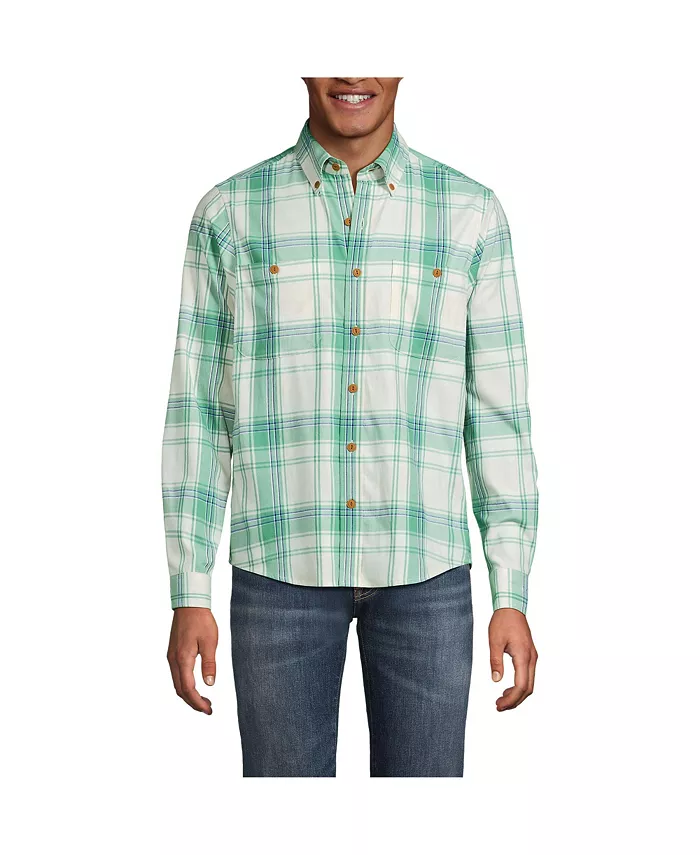 Мужская легкая фланелевая рубашка Coastal Lands' End, белый 
Мужская легкая фланелевая рубашка Coastal Lands' End, белый