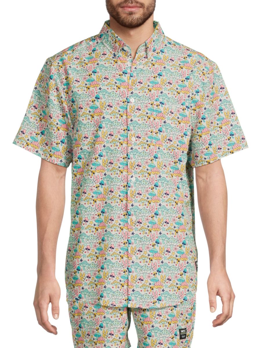 Рубашка с принтом грибов в стиле ретро от Oden Wesc, синий мульти
Рубашка с принтом грибов в стиле ретро от Oden Wesc, синий мульти