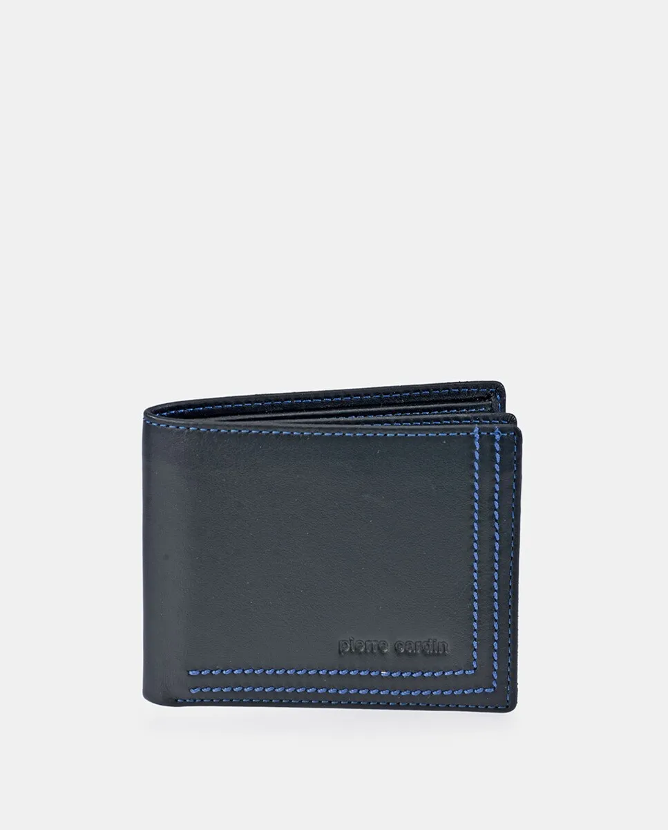 Мужской американский кошелек PIERRE CARDIN из черной кожи с синей строчкой
Мужской американский кошелек PIERRE CARDIN из черной кожи с синей строчкой