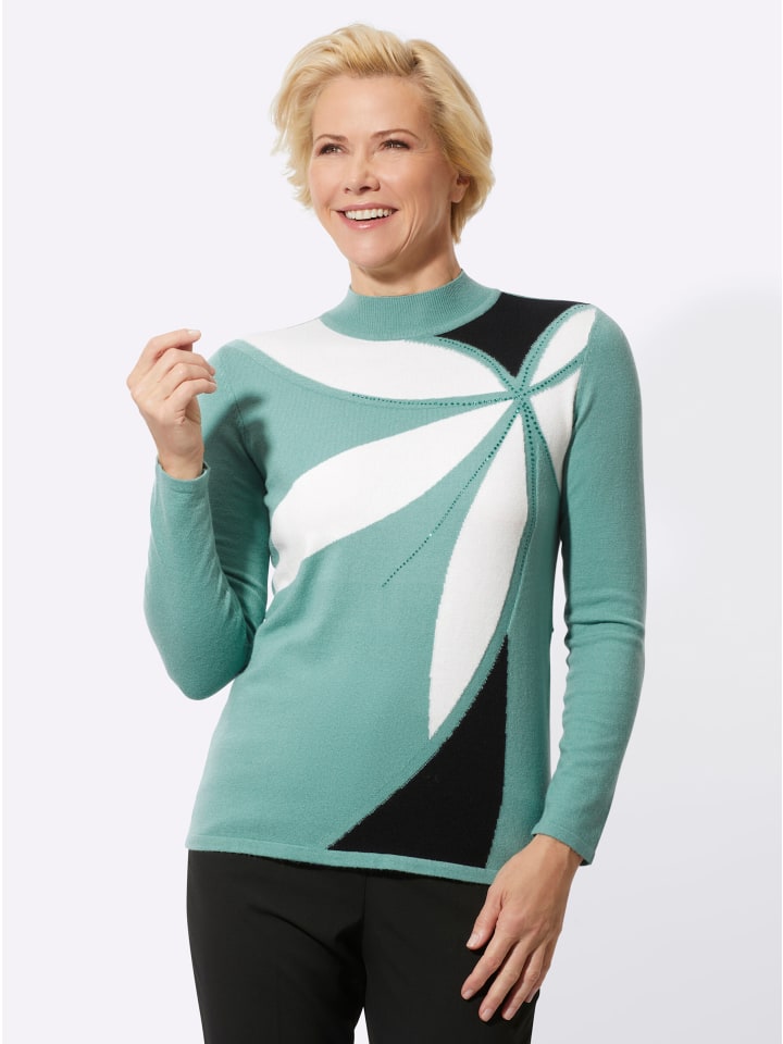 Свитер с воротником-стойкой в цвете шалфея и экрю WITT WEIDEN
Свитер с воротником-стойкой в цвете шалфея и экрю WITT WEIDEN