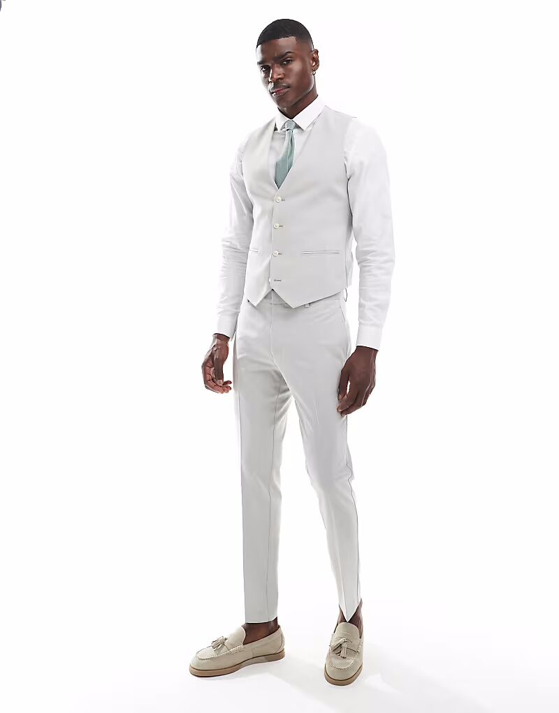 Узкие брюки светло-серого цвета Asos Design
Узкие брюки светло-серого цвета Asos Design