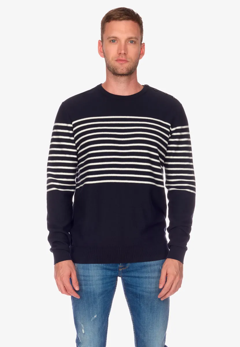 Le Temps Des Cerises вязаный свитер "ORAS" с модными полосками, синий
Le Temps Des Cerises вязаный свитер "ORAS" с модными полосками, синий