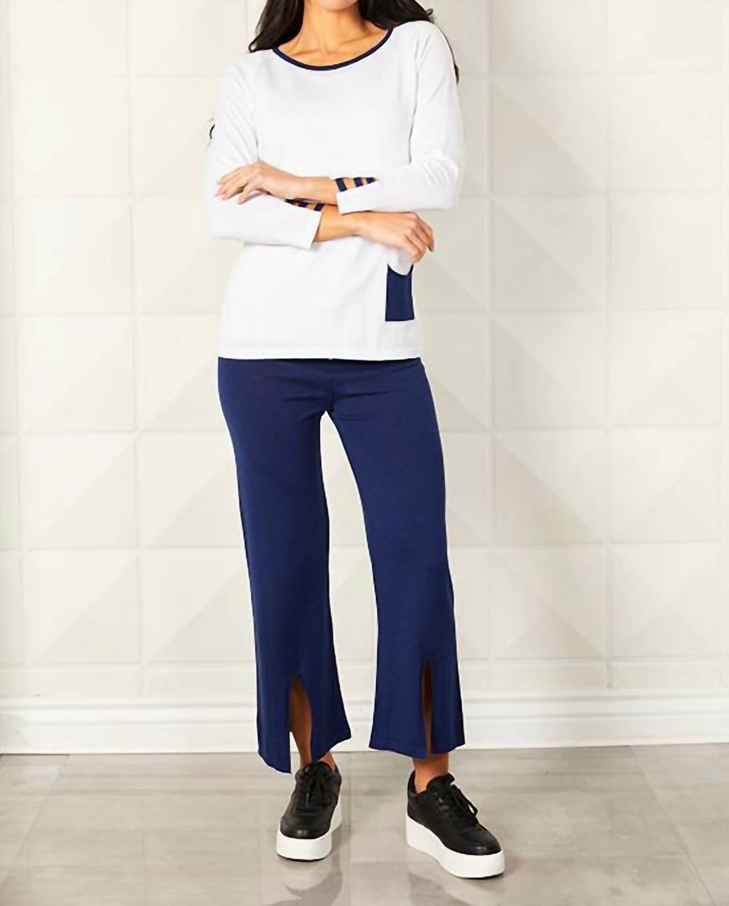 Топ с вырезом под горло, темно-синий/белый Angel Apparel
Топ с вырезом под горло, темно-синий/белый Angel Apparel