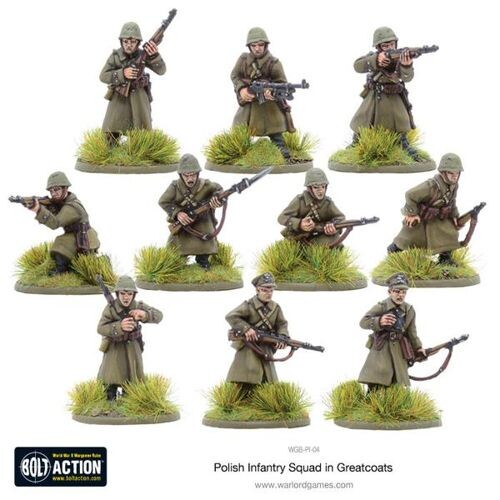 Фигурки Polish Infantry Squad In Greatcoats Warlord Games 
Фигурки Polish Infantry Squad In Greatcoats Warlord Games