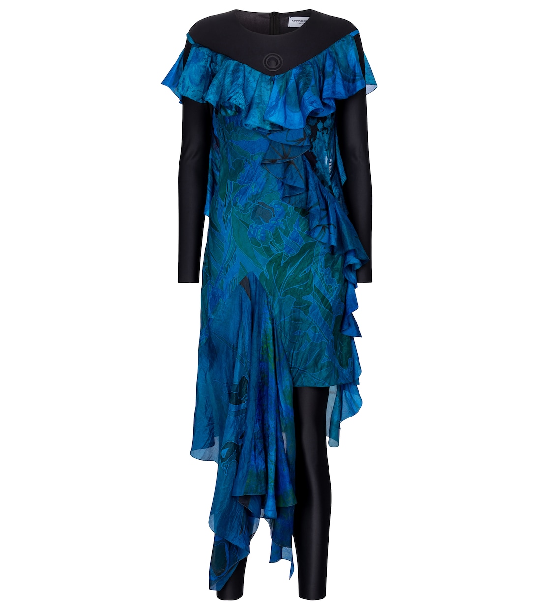 Платье из шелка с принтом и эластичного джерси Marine Serre, Cobalt
Платье из шелка с принтом и эластичного джерси Marine Serre, Cobalt