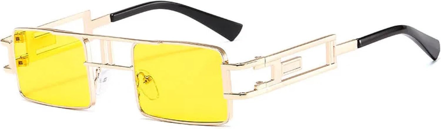 Солнцезащитные очки в стиле ретро-панк прямоугольной формы для женщин, модные, с ажурной металлической оправой, в стиле стимпанк для мужчин, с защитой от УФ-излучения UV400 HHZZYVY, Golden Yellow
Солнцезащитные очки в стиле ретро-панк прямоугольной формы для женщин, модные, с ажурной металлической оправой, в стиле стимпанк для мужчин, с защитой от УФ-излучения UV400 HHZZYVY, Golden Yellow