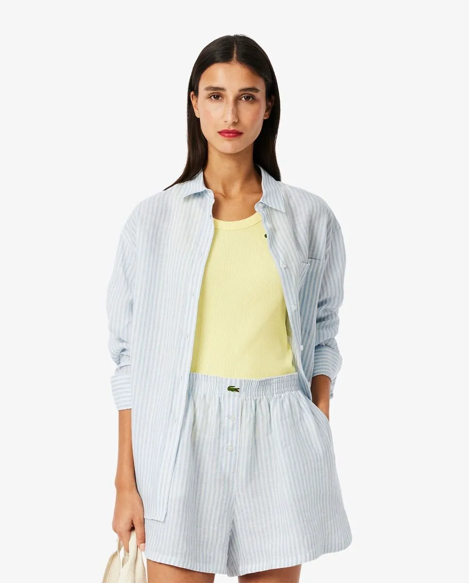 Женская рубашка с длинным рукавом из 100% льна Lacoste, синий
Женская рубашка с длинным рукавом из 100% льна Lacoste, синий