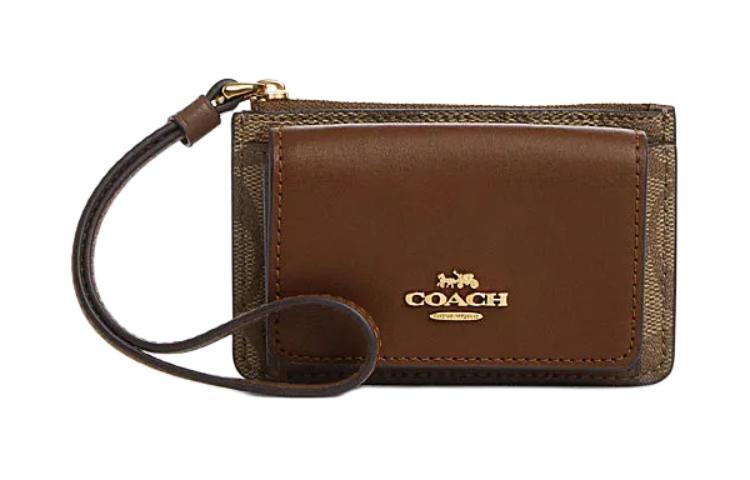 COACH Визитница PVC с кардхолдером из спилка кожи женская khaki и saddle brown
COACH Визитница PVC с кардхолдером из спилка кожи женская khaki и saddle brown