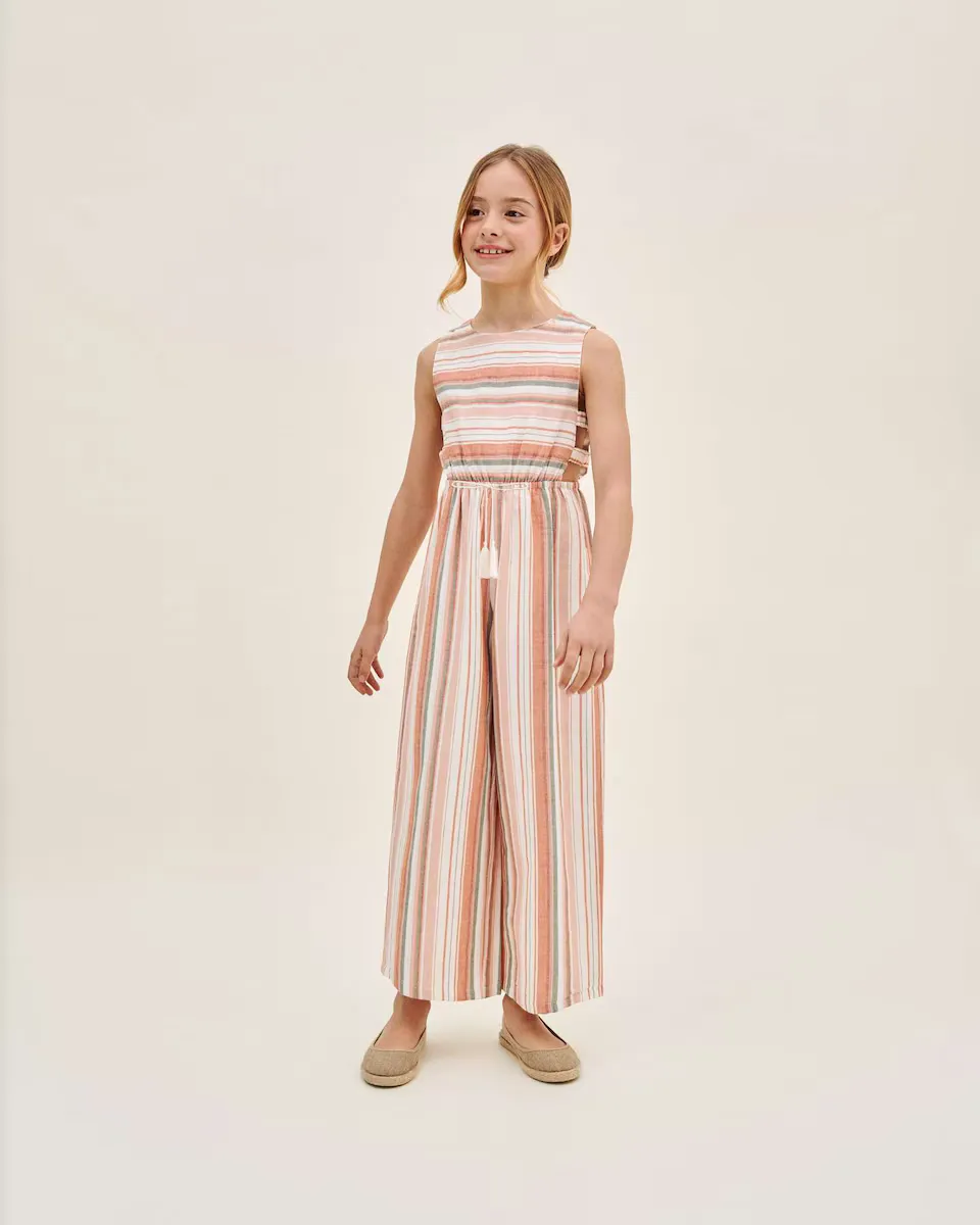 Комбинезон для девочек в полоску с разрезами по бокам Dadati, оранжевый
Комбинезон для девочек в полоску с разрезами по бокам Dadati, оранжевый