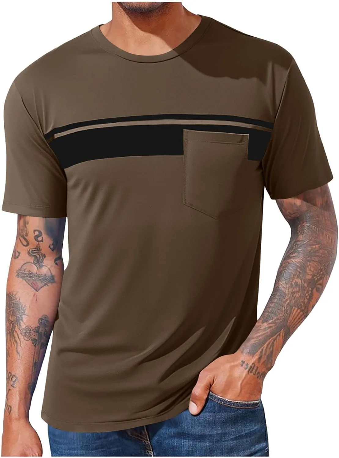 Мужская футболка Casual с полосками и карманом
Мужская футболка Casual с полосками и карманом