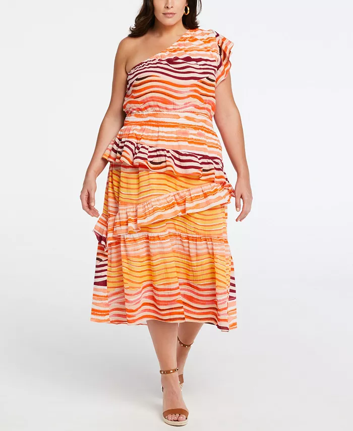 Платье миди из хлопка на одно плечо с оборками больших размеров ELLA Rafaella, красный
Платье миди из хлопка на одно плечо с оборками больших размеров ELLA Rafaella, красный