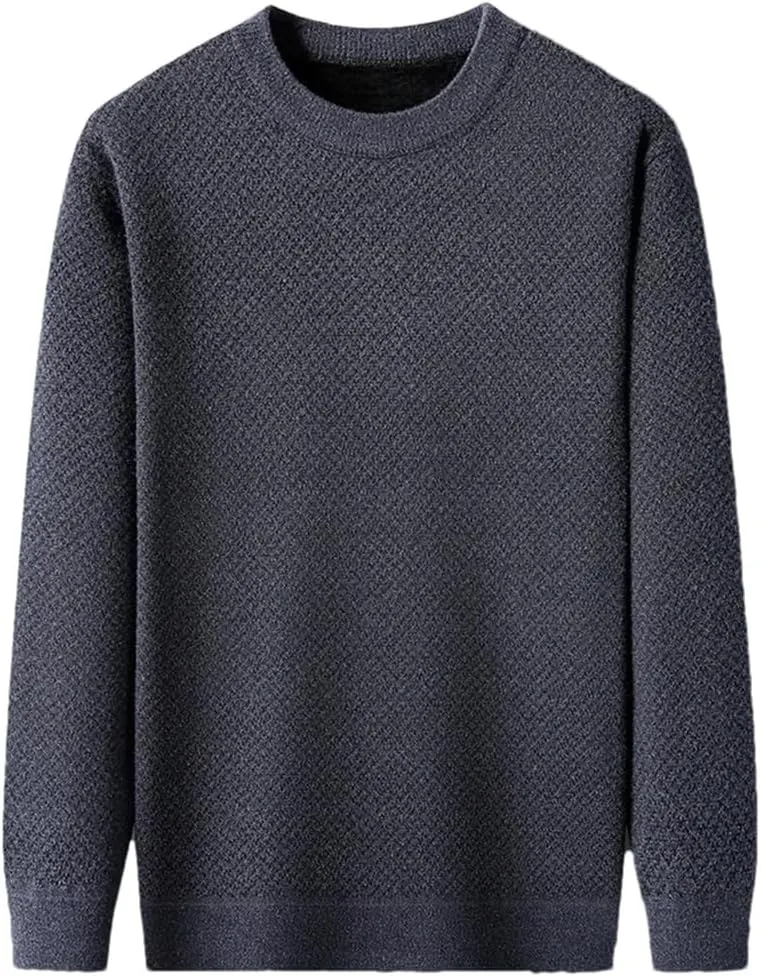 Мужской свитер с круглым вырезом, утепленный, однотонный
Мужской свитер с круглым вырезом, утепленный, однотонный