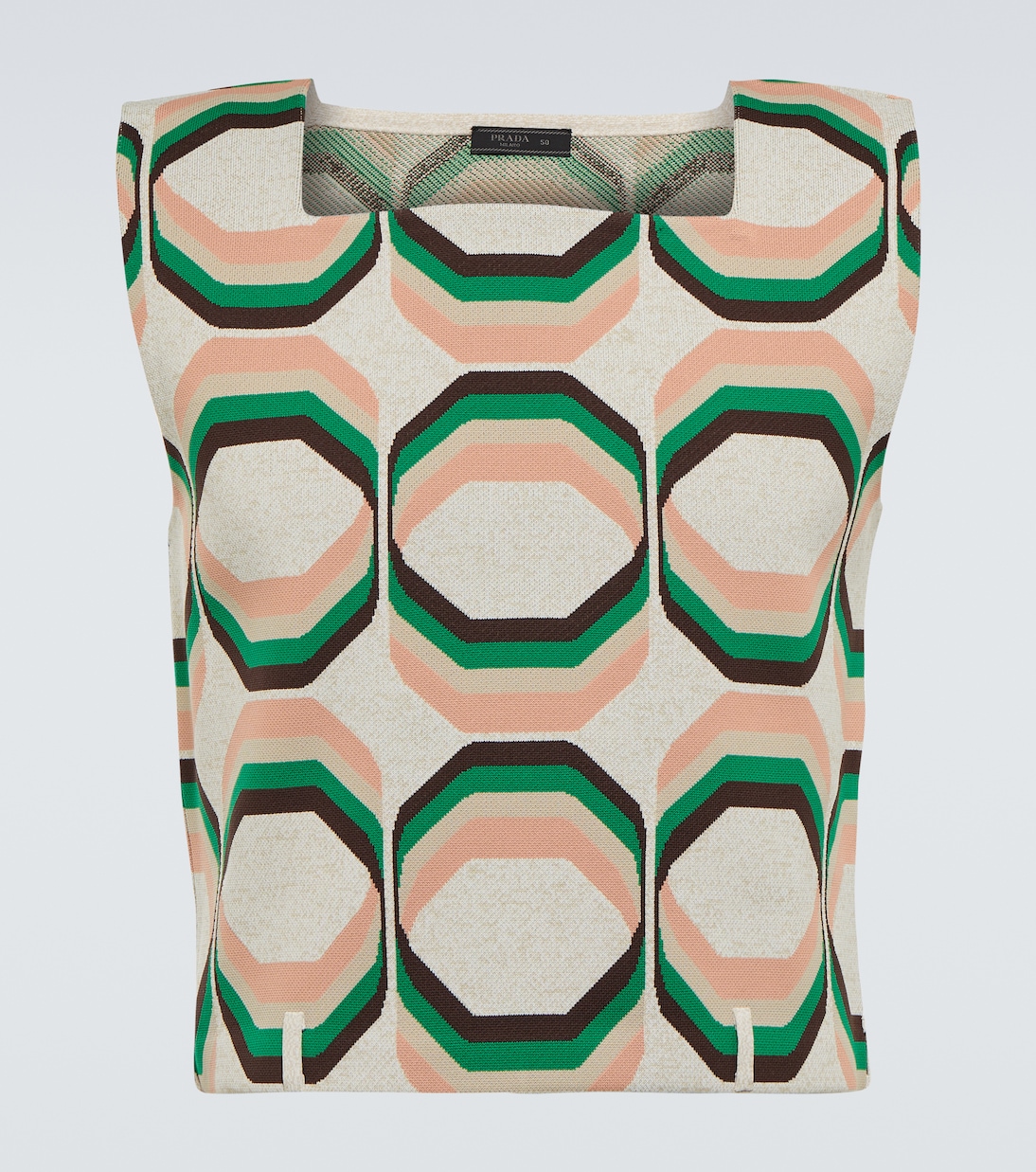 Жилет с геометрическим принтом Prada, Verde 
Жилет с геометрическим принтом Prada, Verde