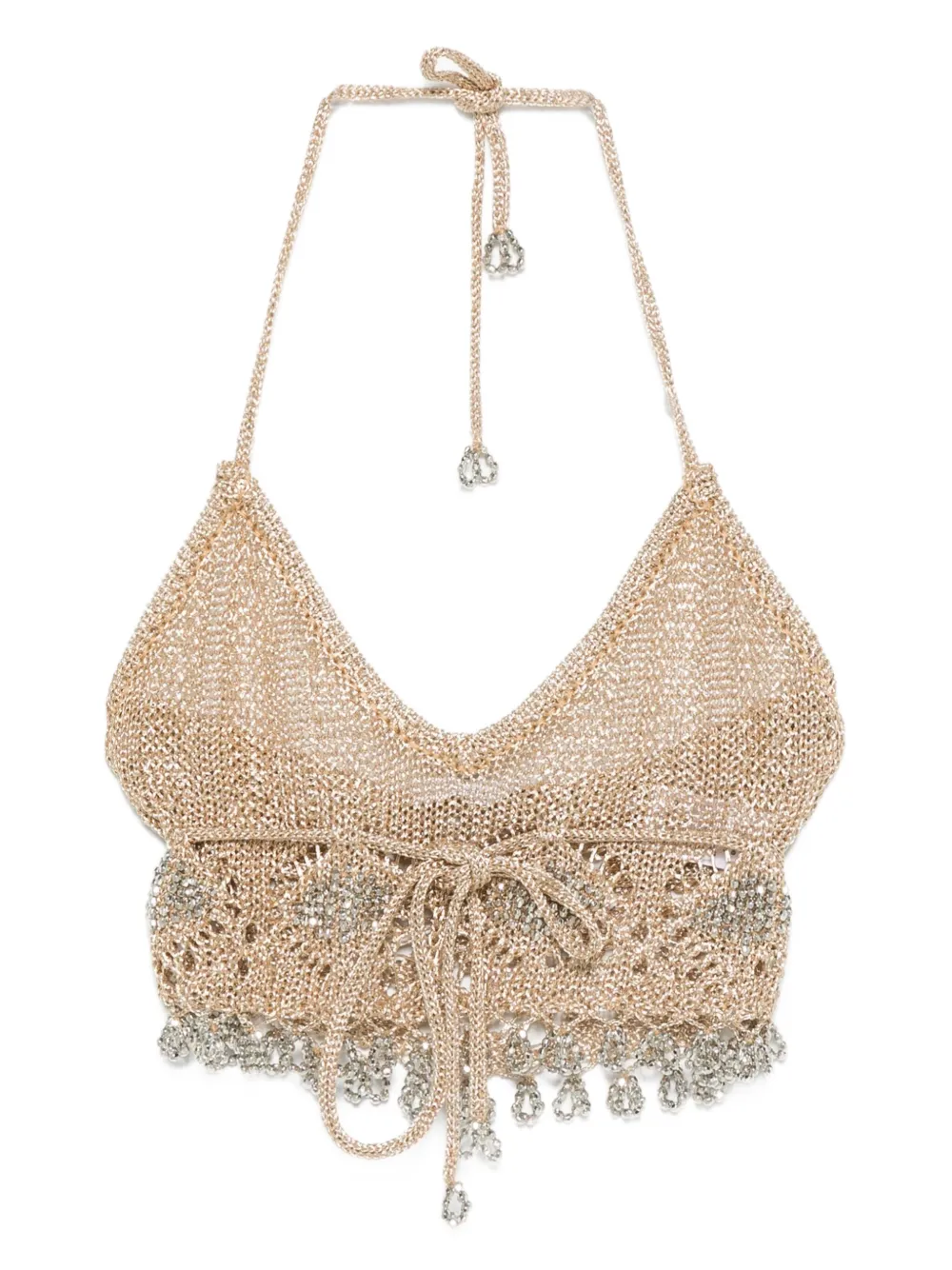 Декорированный топ с вырезом халтер Rabanne, золотой
Декорированный топ с вырезом халтер Rabanne, золотой