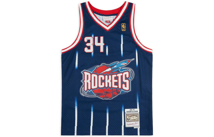 Футболка баскетбольная Mitchell & Ness Houston Rockets выездная 1996-97 Hakeem Olajuwon Swingman Mitchell Ness, синий
Футболка баскетбольная Mitchell & Ness Houston Rockets выездная 1996-97 Hakeem Olajuwon Swingman Mitchell Ness, синий