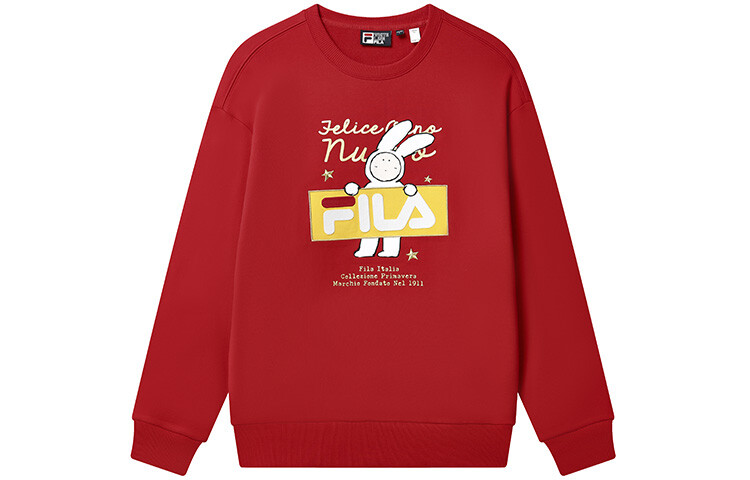 Толстовка CNY X Buer Rabbit унисекс красная Fila, красный 
Толстовка CNY X Buer Rabbit унисекс красная Fila, красный