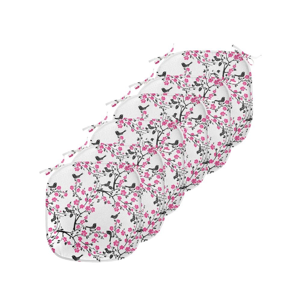 Подушки для обеденного стула ABAKUHAUS Cherry Blossom, декоративная водонепроницаемая подушка Sakura Tree Bird с ремнями для кухонных сидений, упаковка 40 см x 40 см, черный, белый, розовый
Подушки для обеденного стула ABAKUHAUS Cherry Blossom, декоративная водонепроницаемая подушка Sakura Tree Bird с ремнями для кухонных сидений, упаковка 40 см x 40 см, черный, белый, розовый