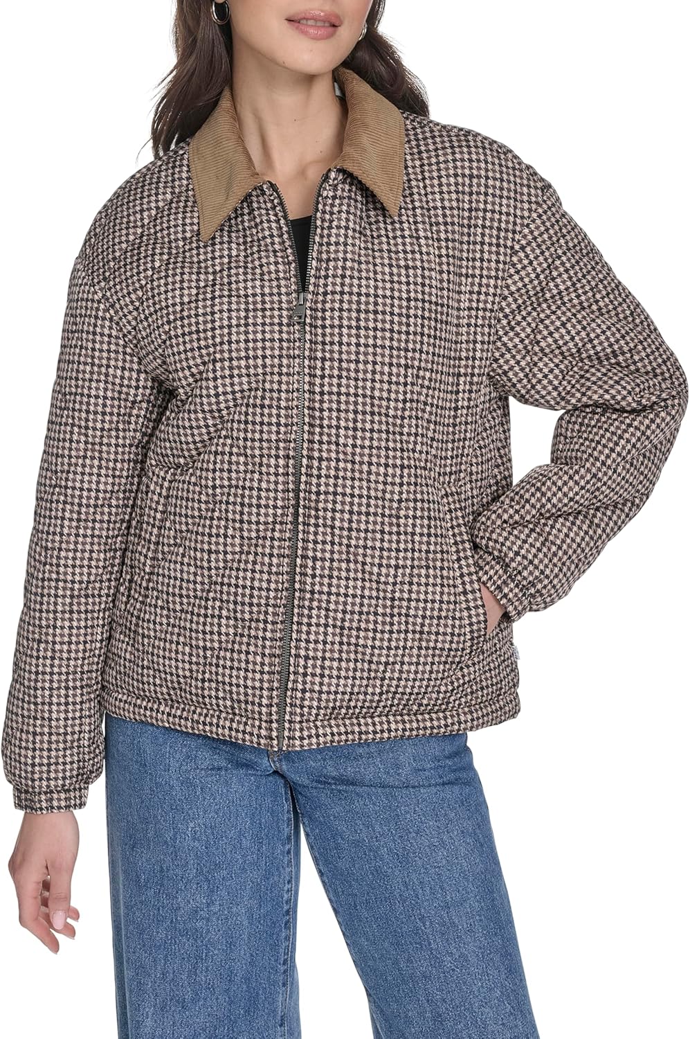 Женская куртка Levi's с ромбовидной стёжкой и воротником из вельвета, коричневый/белый
Женская куртка Levi's с ромбовидной стёжкой и воротником из вельвета, коричневый/белый