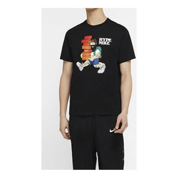 Футболка с рисунком в виде букв с круглым воротом мужские Nike, черный 
Футболка с рисунком в виде букв с круглым воротом мужские Nike, черный