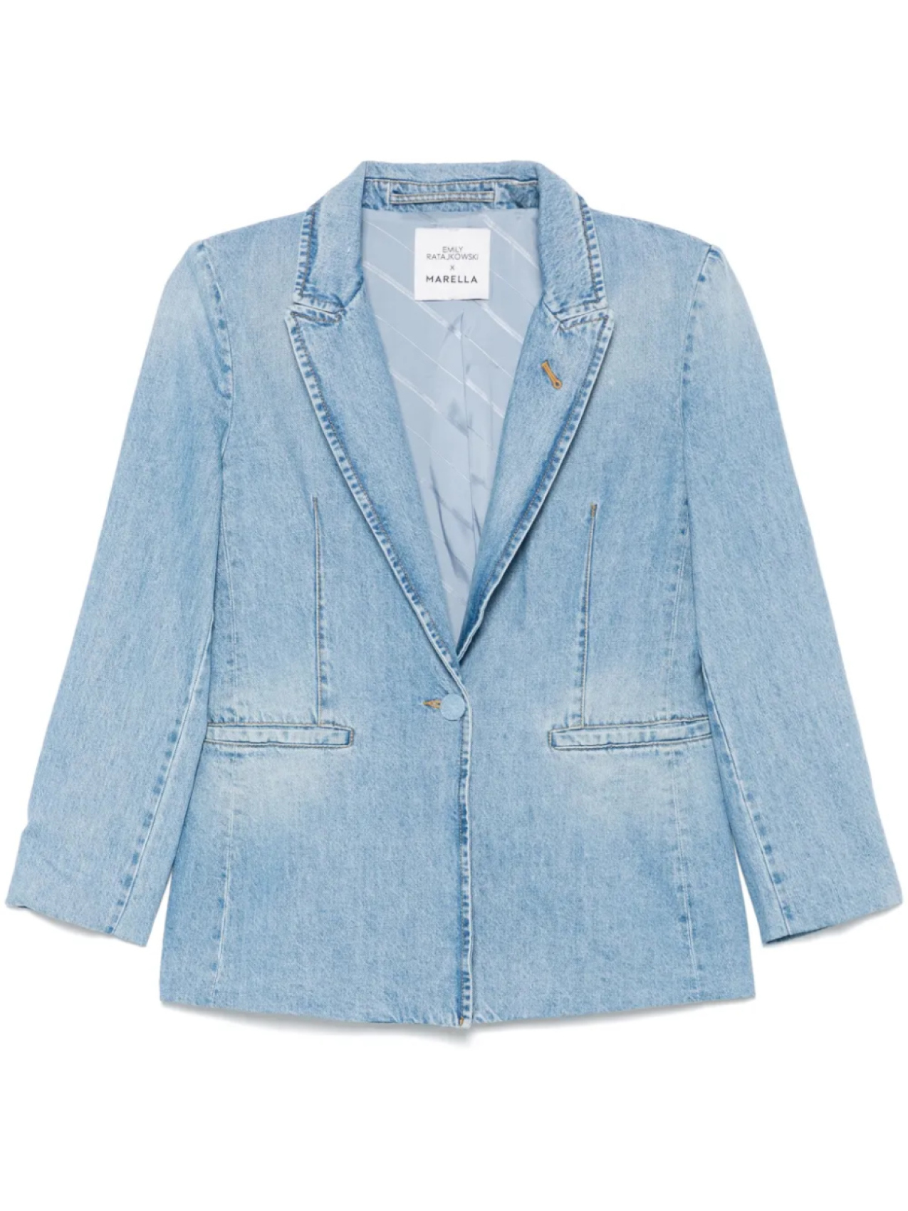 Marella джинсовый блейзер из коллаборации с Emily Ratajkowski, синий
Marella джинсовый блейзер из коллаборации с Emily Ratajkowski, синий