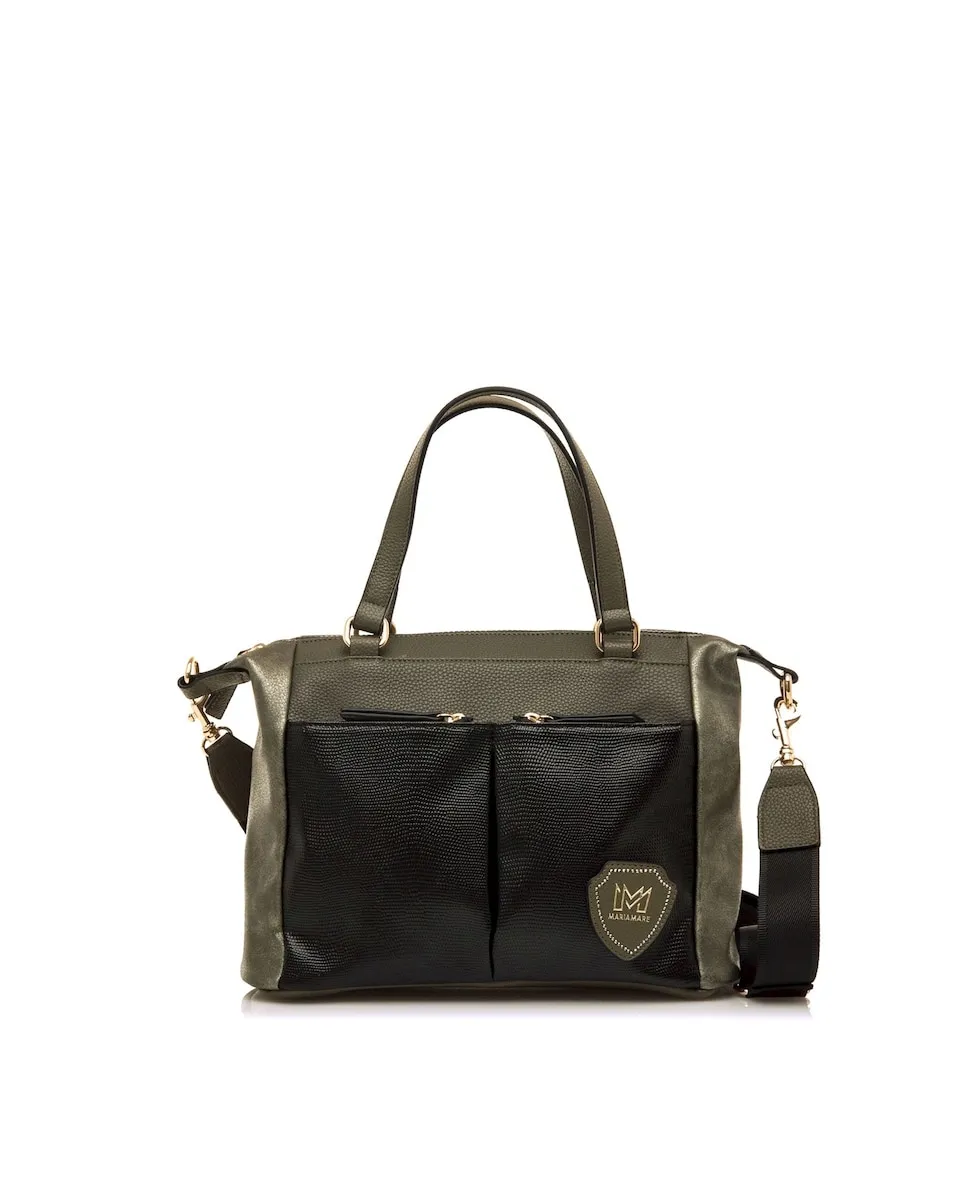 Женская сумка через плечо с двойными карманами Mariamare, зеленый 
Женская сумка через плечо с двойными карманами Mariamare, зеленый