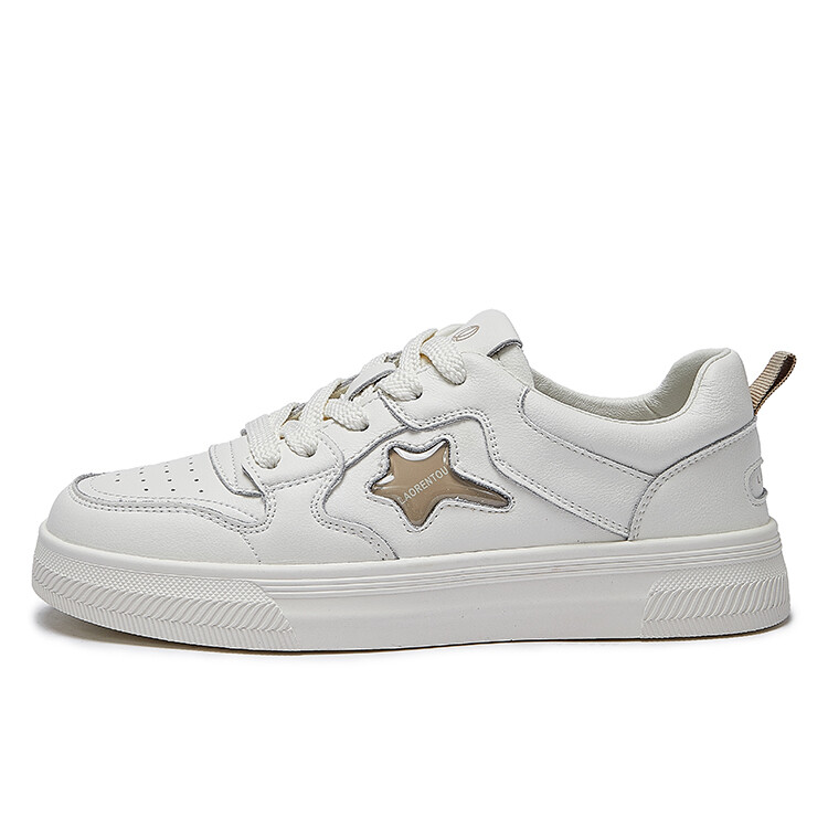 Кеды, скейтборд обувь женская высокая Laorentou, бежевый/черный 
Кеды, скейтборд обувь женская высокая Laorentou, бежевый/черный