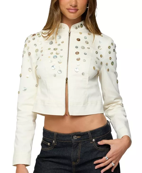 Приталенный жакет Elira с переливающимся эффектом Edikted, белый
Приталенный жакет Elira с переливающимся эффектом Edikted, белый