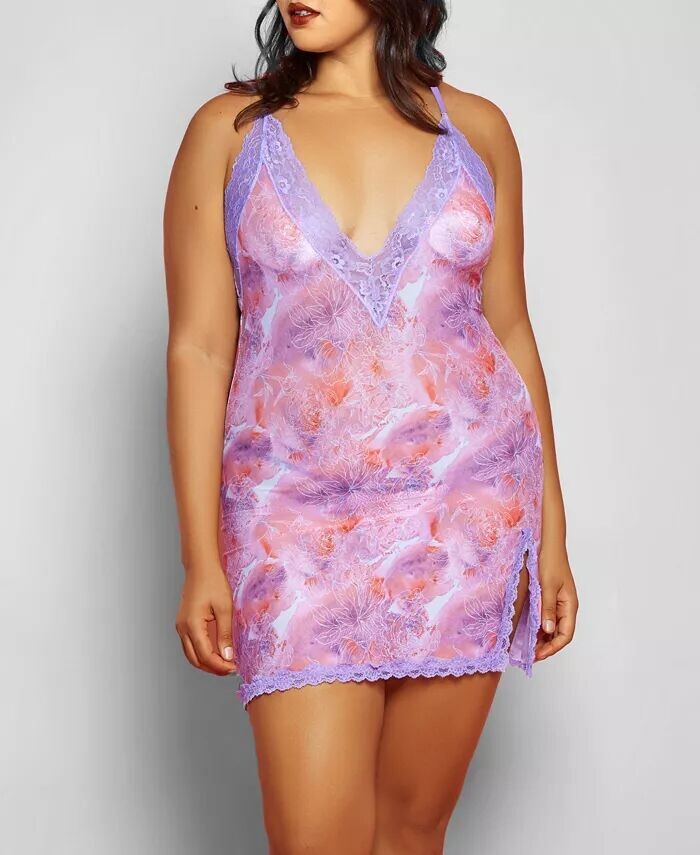 Selena Plus Size Комплект нижнего белья из 2 предметов кружевной сорочки с v-образным вырезом и цветочным принтом Hauty, фиолетовый
Selena Plus Size Комплект нижнего белья из 2 предметов кружевной сорочки с v-образным вырезом и цветочным принтом Hauty, фиолетовый