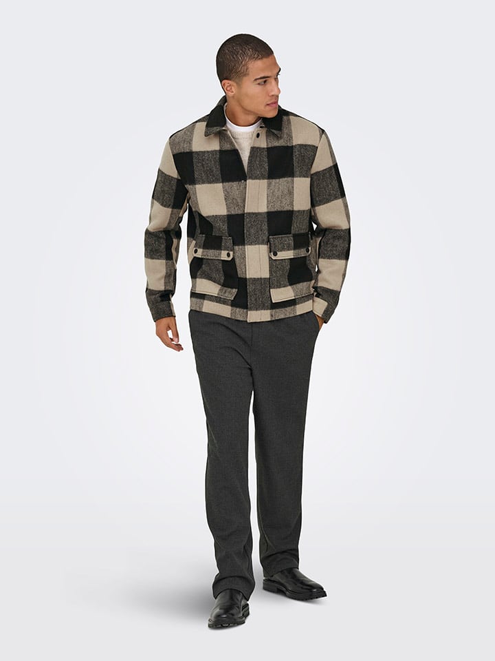 ONLY & SONS Рубашка-куртка "Коннор" черно-бежевого цвета
ONLY & SONS Рубашка-куртка "Коннор" черно-бежевого цвета