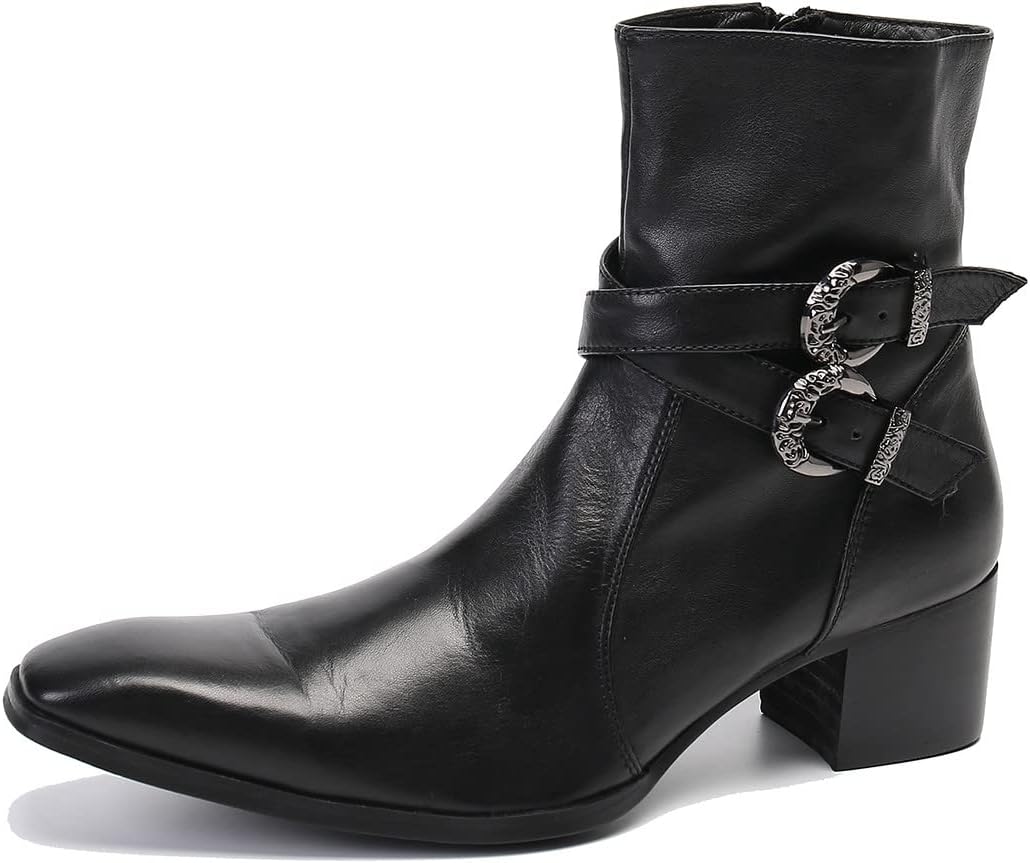 Мужские ботинки Santimon из натуральной кожи на щиколотку в западном стиле - повседневные, дресcовые, челси-ковбойские с молнией и двойной пряжкой для вечеринок, бальных мероприятий и свадеб, черный
Мужские ботинки Santimon из натуральной кожи на щиколотку в западном стиле - повседневные, дресcовые, челси-ковбойские с молнией и двойной пряжкой для вечеринок, бальных мероприятий и свадеб, черный