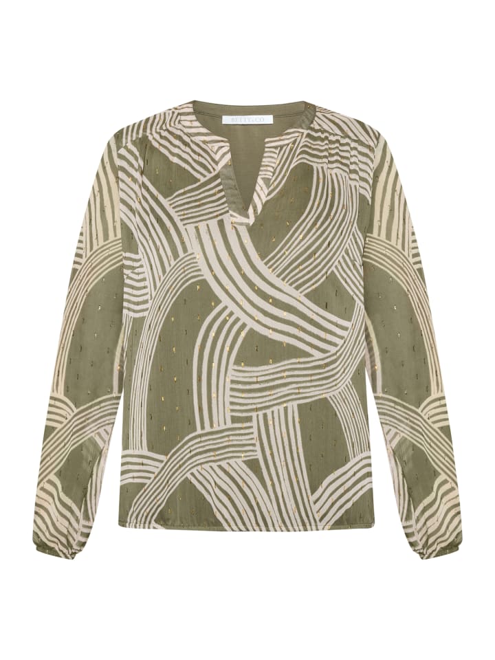 Блузка без застежки с принтом цвета хаки/кремового цвета BETTY & CO
Блузка без застежки с принтом цвета хаки/кремового цвета BETTY & CO