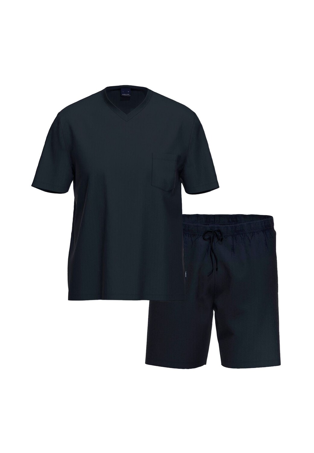 Пижама из органического хлопка с короткими рукавами AMMANN, темно-синий 
Пижама из органического хлопка с короткими рукавами AMMANN, темно-синий