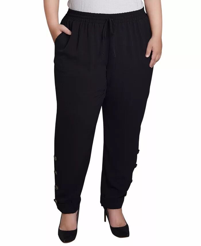 Длинные брюки больших размеров с манжетами NY Collection, черный
Длинные брюки больших размеров с манжетами NY Collection, черный