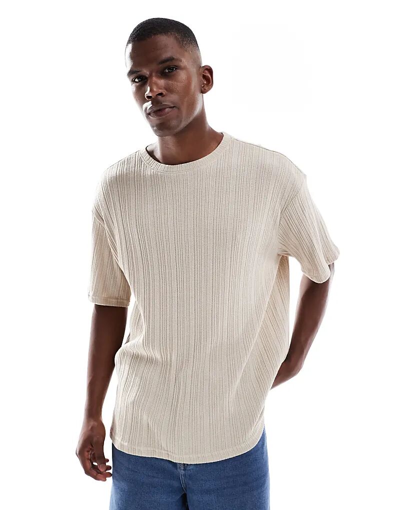 Футболка ONLY & SONS свободного кроя с текстурой бежевого цвета
Футболка ONLY & SONS свободного кроя с текстурой бежевого цвета