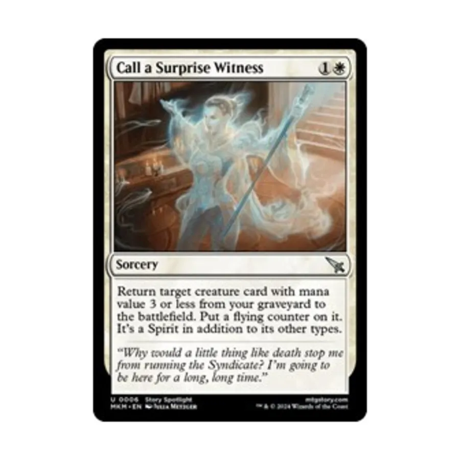 CCG Вызовите неожиданного свидетеля (U), MTG - Murders at Karlov Manor
CCG Вызовите неожиданного свидетеля (U), MTG - Murders at Karlov Manor