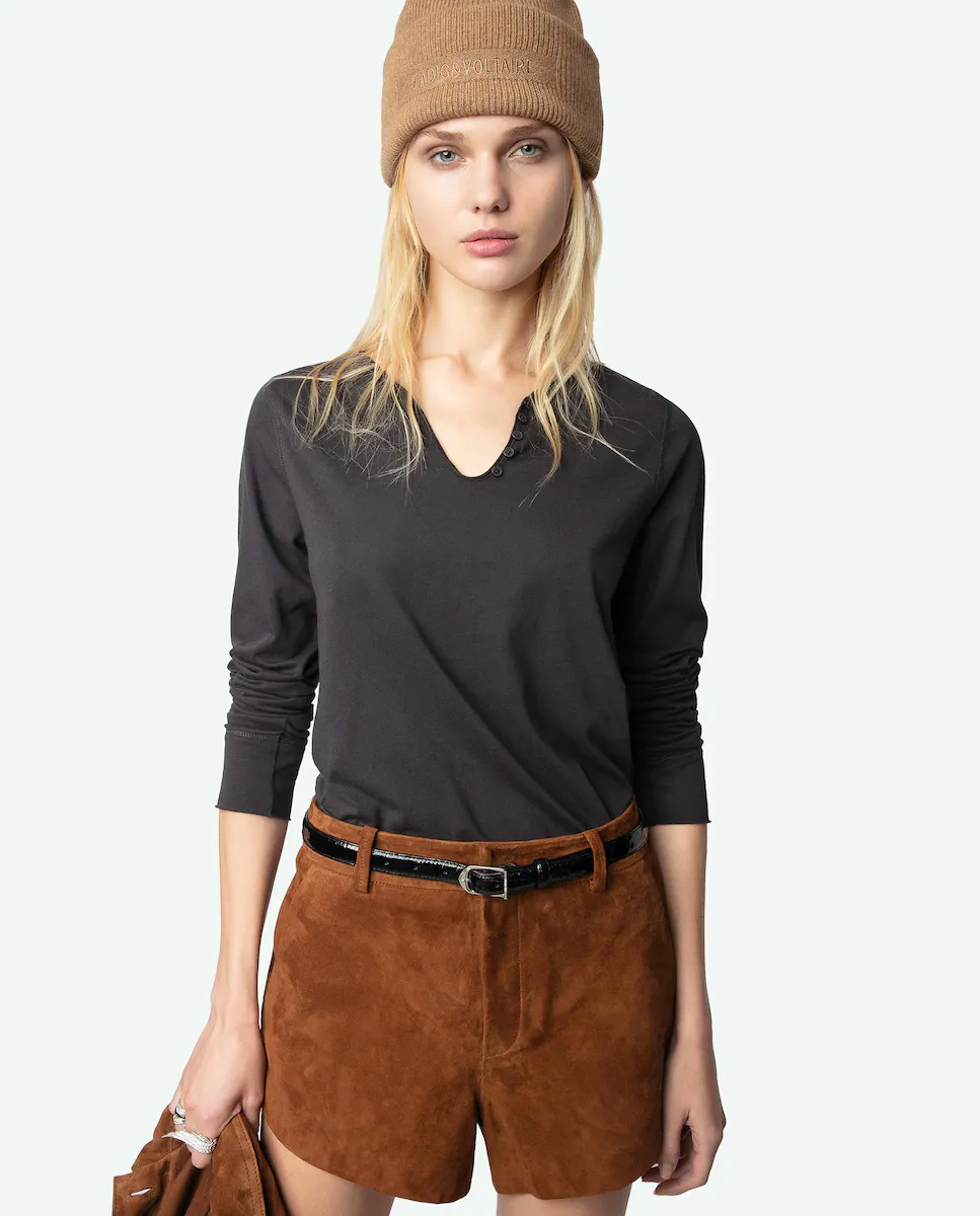 Тунисская женская футболка с длинным рукавом Ажурная сетка Zadig & Voltaire, темно-серый
Тунисская женская футболка с длинным рукавом Ажурная сетка Zadig & Voltaire, темно-серый