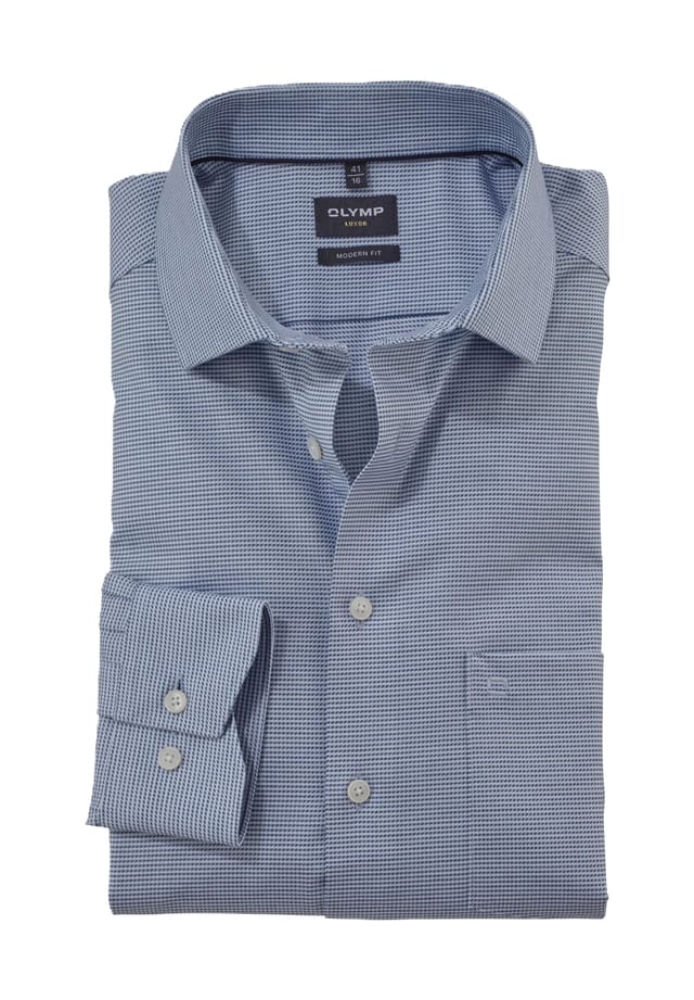 Рубашка делового покроя с длинным рукавом и воротником-стойкой Kent Olymp, синий
Рубашка делового покроя с длинным рукавом и воротником-стойкой Kent Olymp, синий