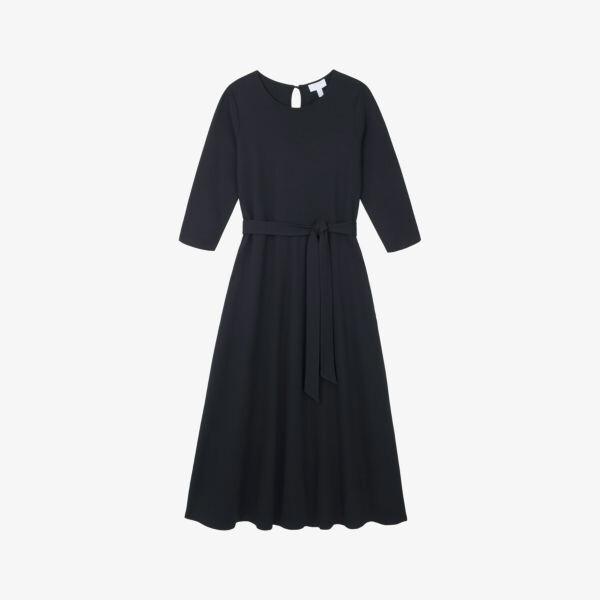 Платье миди из эластичного трикотажа с длинными рукавами и поясом The White Company, черный
Платье миди из эластичного трикотажа с длинными рукавами и поясом The White Company, черный