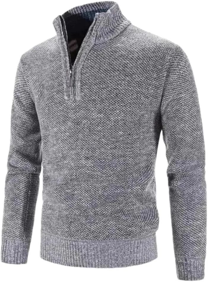 Мужской утепленный свитер с молнией и стойкой
Мужской утепленный свитер с молнией и стойкой