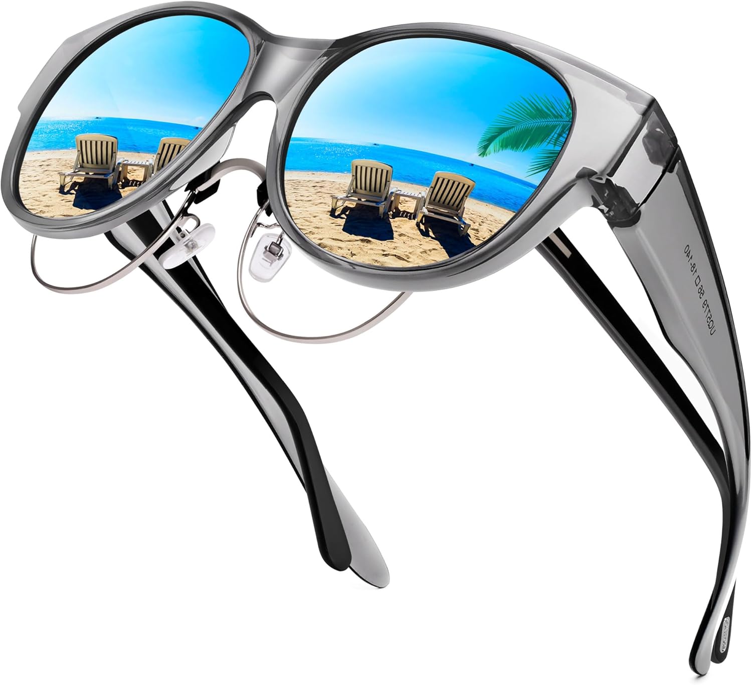 Солнцезащитные очки URUMQI для женщин, надеваемые поверх обычных очков, поляризованные, с защитой UV400, круглые, «кошачий глаз», A19 Transparent Grey Frame/Blue Mirrored Lens
Солнцезащитные очки URUMQI для женщин, надеваемые поверх обычных очков, поляризованные, с защитой UV400, круглые, «кошачий глаз», A19 Transparent Grey Frame/Blue Mirrored Lens