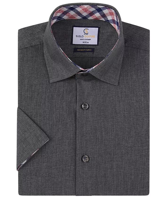 Мужская приталенная рубашка с коротким рукавом из льна на пуговицах Suslo Couture, серый
Мужская приталенная рубашка с коротким рукавом из льна на пуговицах Suslo Couture, серый