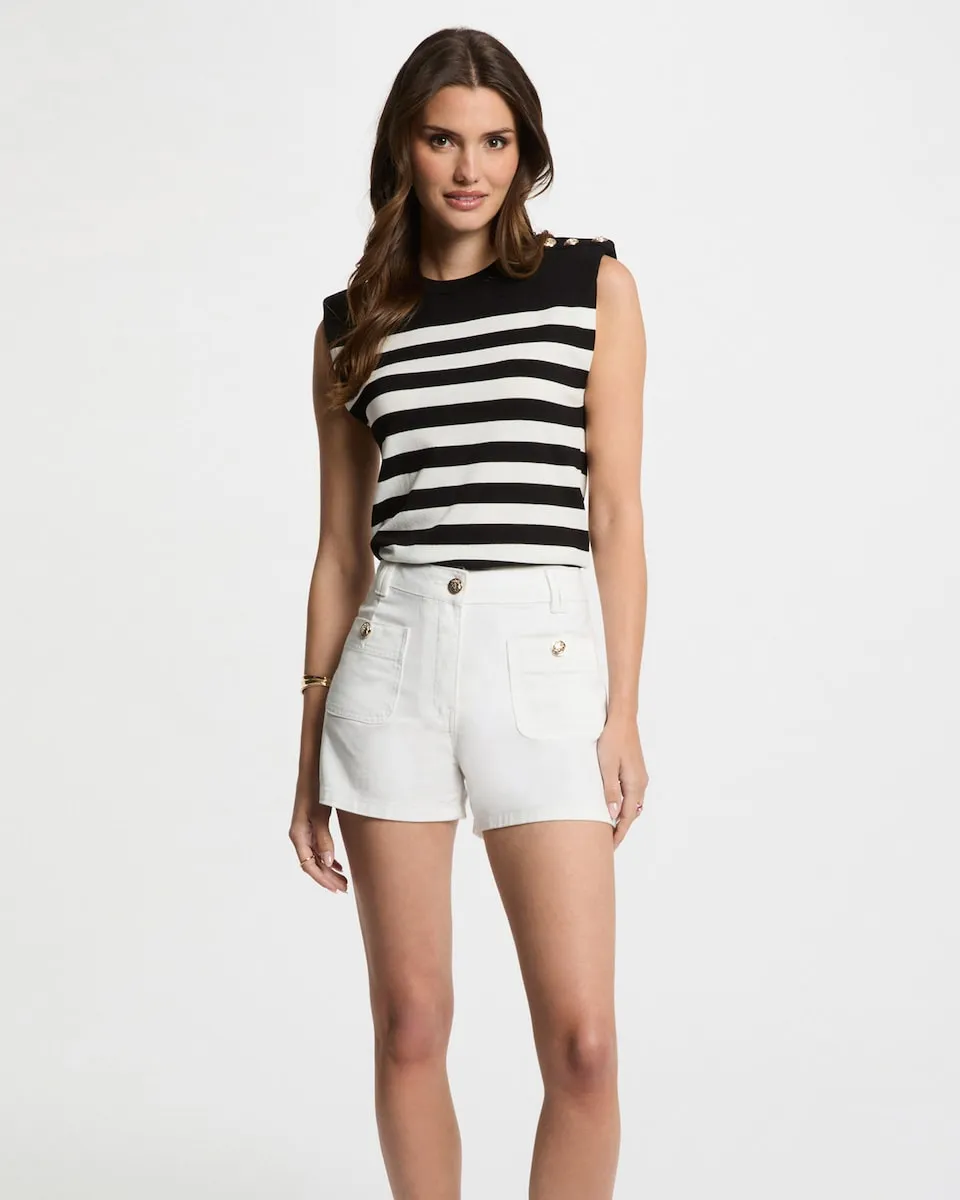 Женский полосатый свитер без рукавов Morgan, черный
Женский полосатый свитер без рукавов Morgan, черный