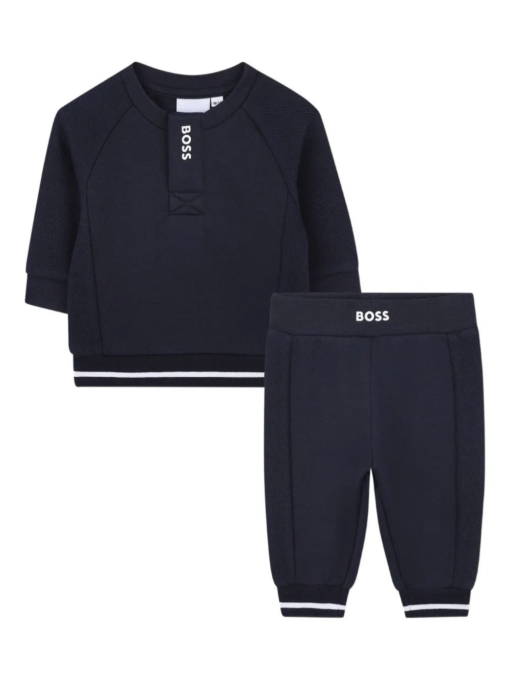 Спортивный костюм со вставками BOSS Kidswear, синий
Спортивный костюм со вставками BOSS Kidswear, синий