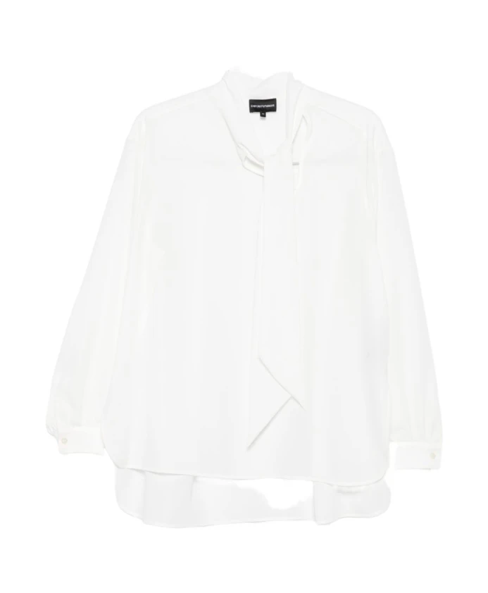 Белая блузка с бантом Emporio Armani, белый
Белая блузка с бантом Emporio Armani, белый