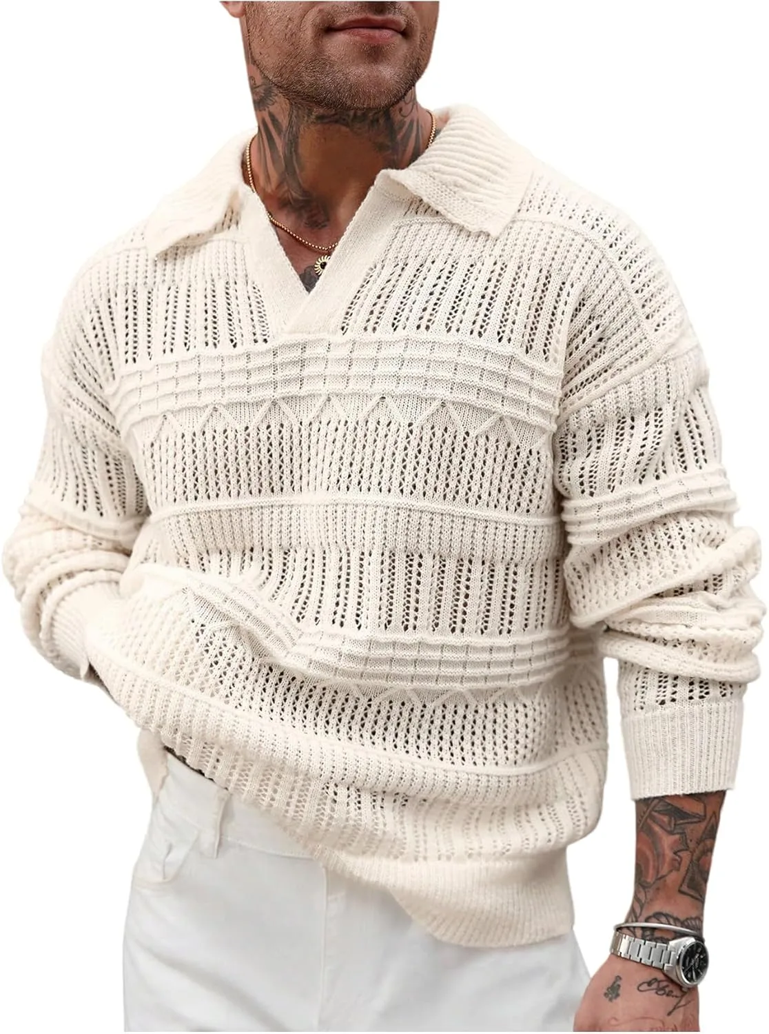 Мужской свитер с воротником-хомутом и V-образным вырезом BEAUDRM
Мужской свитер с воротником-хомутом и V-образным вырезом BEAUDRM