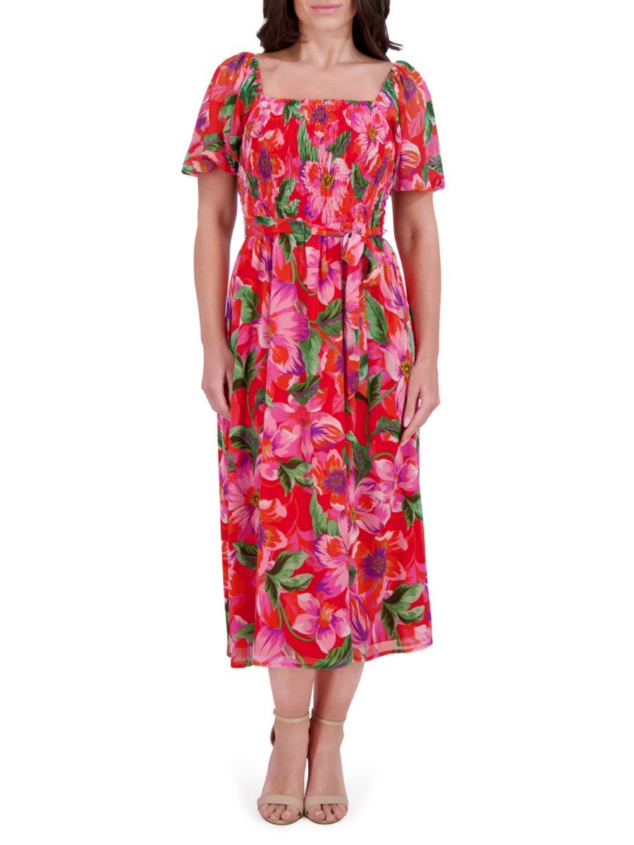 Платье-миди А-силуэта с цветочным принтом и сборками Kensie, цвет Red Multicolor
Платье-миди А-силуэта с цветочным принтом и сборками Kensie, цвет Red Multicolor