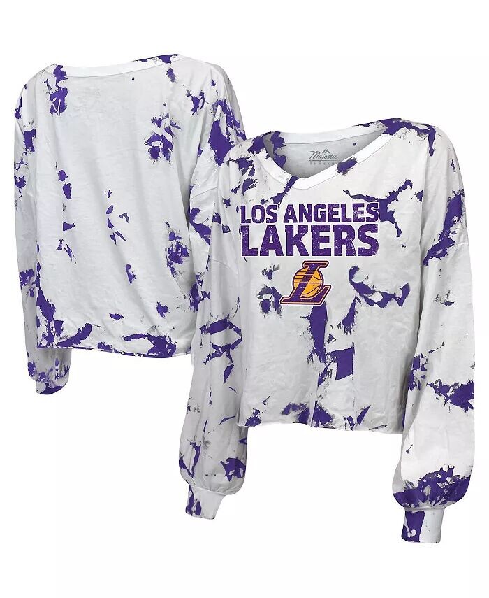 Женская белая футболка Los Angeles Lakers Aquarius Tie-Dye с длинным рукавом и V-образным вырезом Majestic
Женская белая футболка Los Angeles Lakers Aquarius Tie-Dye с длинным рукавом и V-образным вырезом Majestic